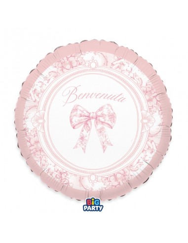 PALLONE MYLAR 18" 45CM BENVENUTA FIOCCO VINTAGE...