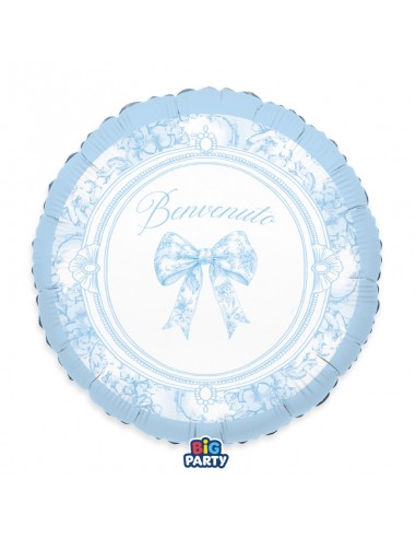 PALLONE MYLAR 18" 45CM BENVENUTO FIOCCO VINTAGE...