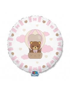 PALLONE MYLAR 18" TEDDY FRIENDS BY THUN ROSA 45CM 1PZ