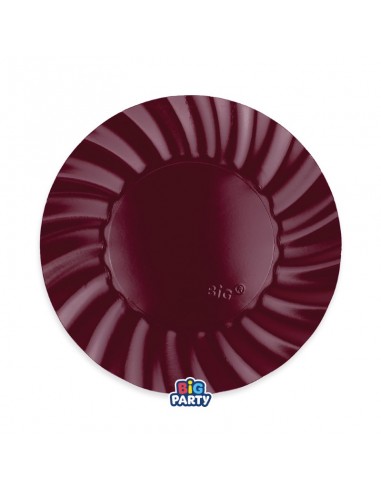 6 PIATTI CARTA 25CM WAVY BORGOGNA