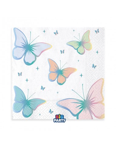 16 TOVAGLIOLI 33X33CM  BUTTERFLY