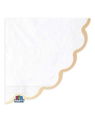 16 TOVAGLIOLI DIAM 33CM BIANCO CON DECORO...