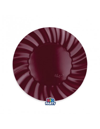 6 PIATTI CARTA 20CM WAVY BORGOGNA