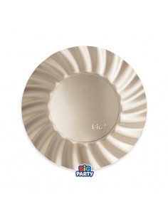 6 PIATTO CARTA  Ø 20CM WAVY CHAMPAGNE SATIN