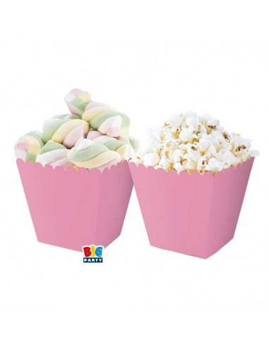 6 SWEET PARTY BOX ROSA 6,5X8X6,5CM