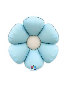 PALLONE MYLAR FIORE CELESTE PASTELLO 47,5X59,5CM - L'Officina