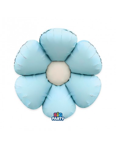 PALLONE MYLAR FIORE CELESTE PASTELLO 47,5X59,5CM - L'Officina