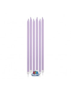 12 Candele Matite Lilla + supporto cm.15