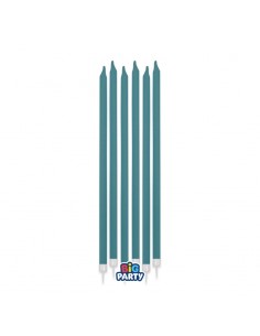 12 Candele Matite Ottanio + supporto cm.15