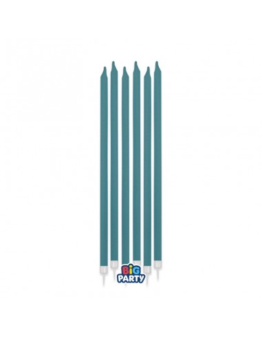 12 Candele Matite Ottanio + supporto cm.15