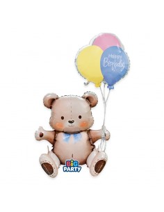 PALLONE MYLAR ORSO 3D HAPPY BIRTHDAY 41X76X31CM