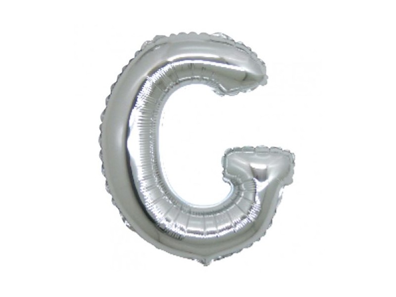 LETTERA MYLAR " G" ARGENTO H.18CM