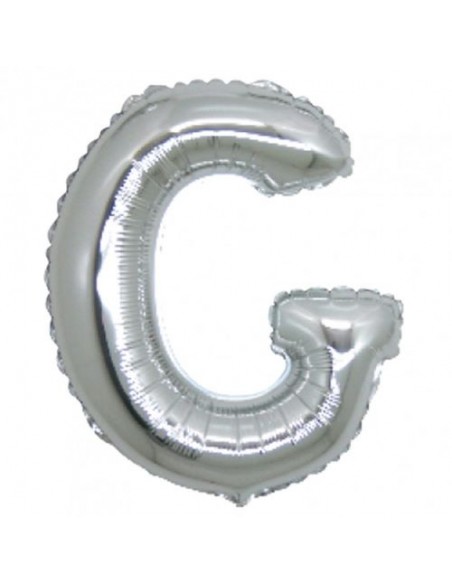 LETTERA MYLAR " G" ARGENTO H.18CM