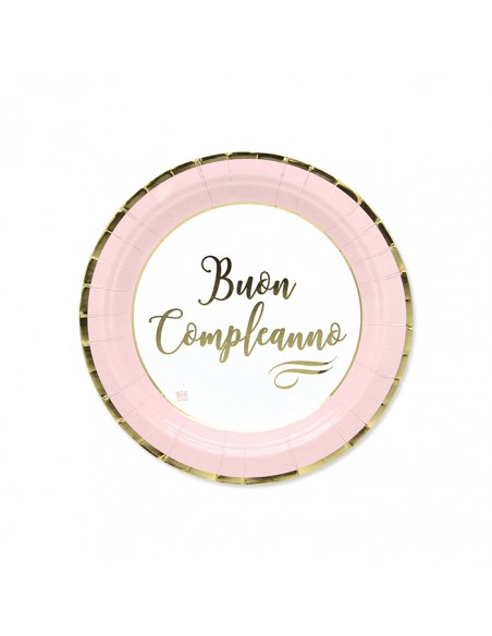 PIATTI BUON COMPL. CHIC ROSA CM.18 PZ.8