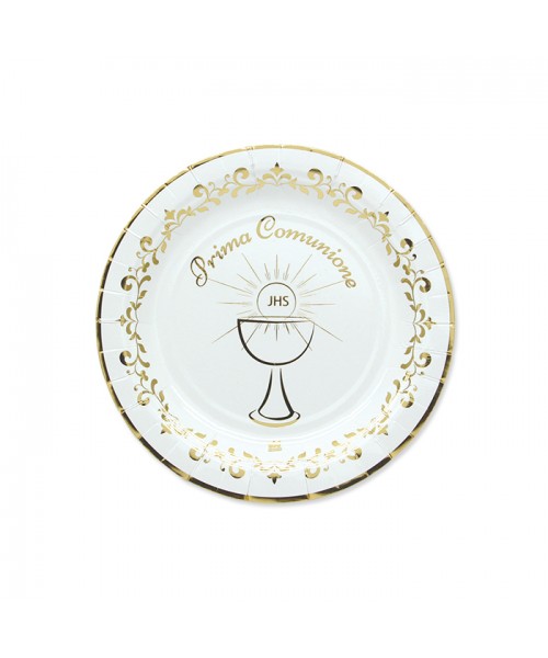 PIATTI PRIMA COMUNIONE GOLD CM.18 PZ.8