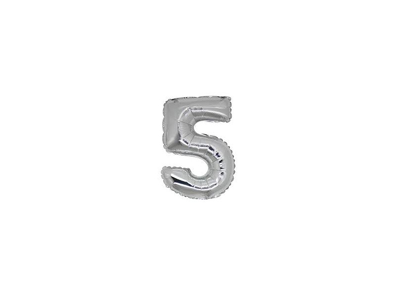 NUMERO MYLAR MINI SILVER N.5 CM18