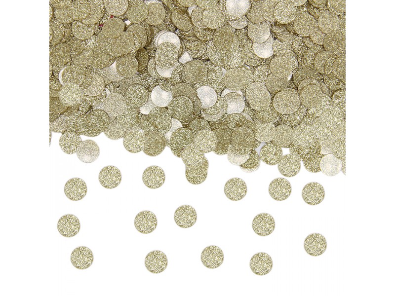 CORIANDOLI PLASTICA DIAM. CM.1 ORO GLITTER GR.20