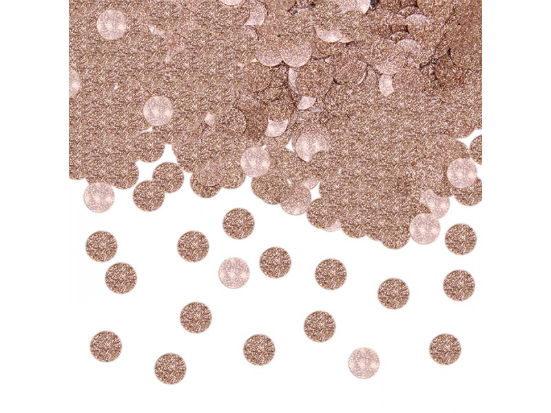 CORIANDOLI PLASTICA DIAM. CM.1 ROSA GOLD GLITTER GR.20