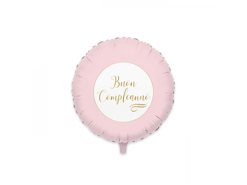 PALLONE MYLAR CM. 45 "BUON COMPLEANNO" ROSA CHIC