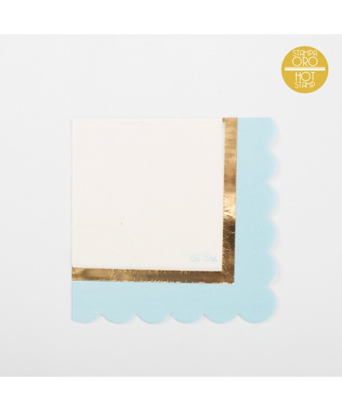 TOVAGLIOLO C/SMERLO BABY CHIC AZZURRO 33X33CM 16PZ