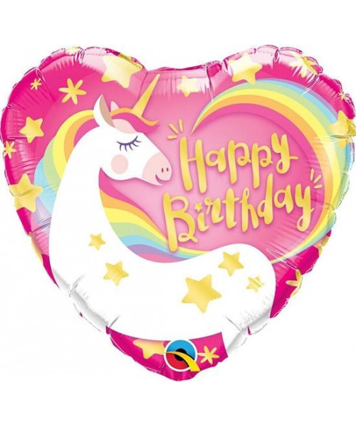 MYLAR 18" BDAY MAGICAL UNICORN