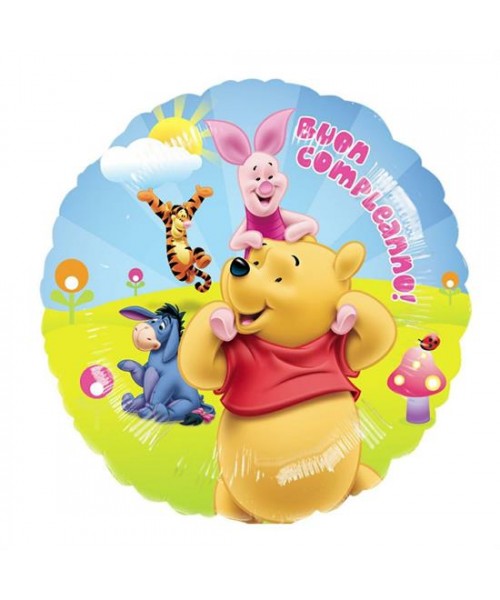 PALLONE 18" POOH BUON COMPLEANNO