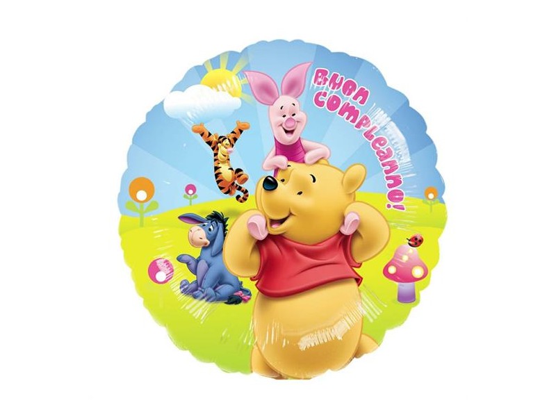 PALLONE 18" POOH BUON COMPLEANNO