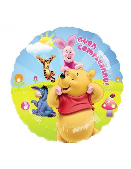PALLONE 18" POOH BUON COMPLEANNO