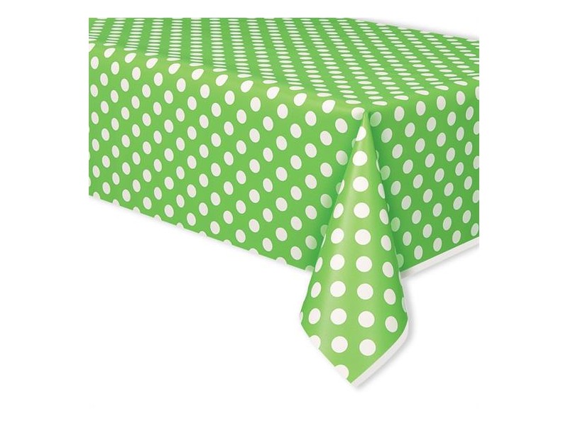 TOVAGLIA PLASTICA VERDE POIS 137X274CM