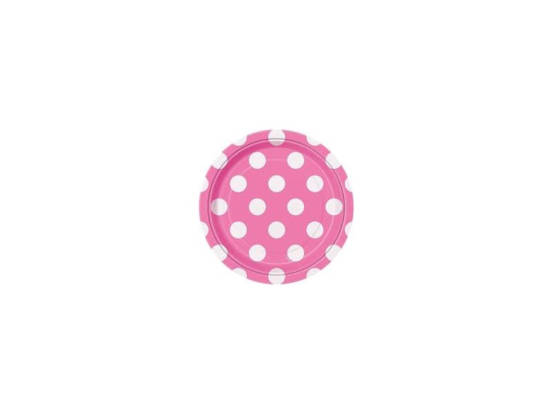 8 PIATTI CM. 18 FUCSIA POIS