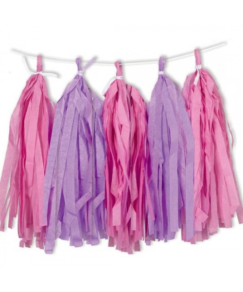 PINK/PURPLE TISSUE TASSEL GARLAND