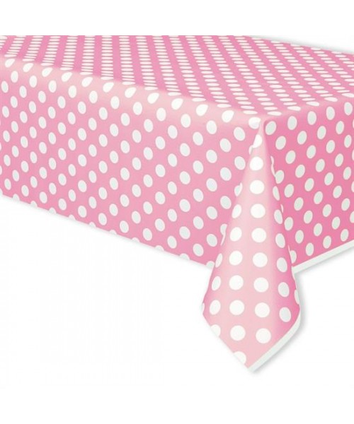TOVAGLIA PLASTICA ROSA POIS 137X274CM