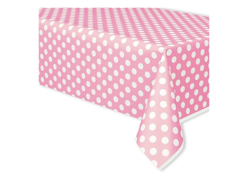 TOVAGLIA PLASTICA ROSA POIS 137X274CM