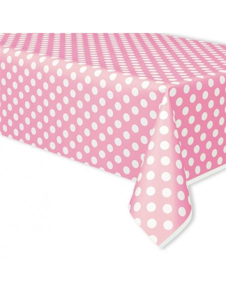 TOVAGLIA PLASTICA ROSA POIS 137X274CM