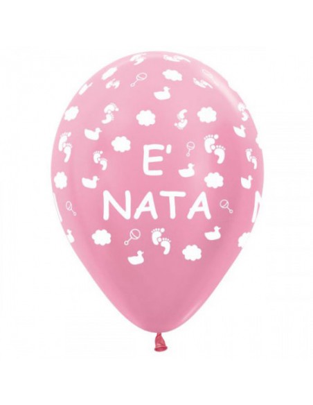 PALLONE E' NATA ROSA PERL. 12" 100PZ