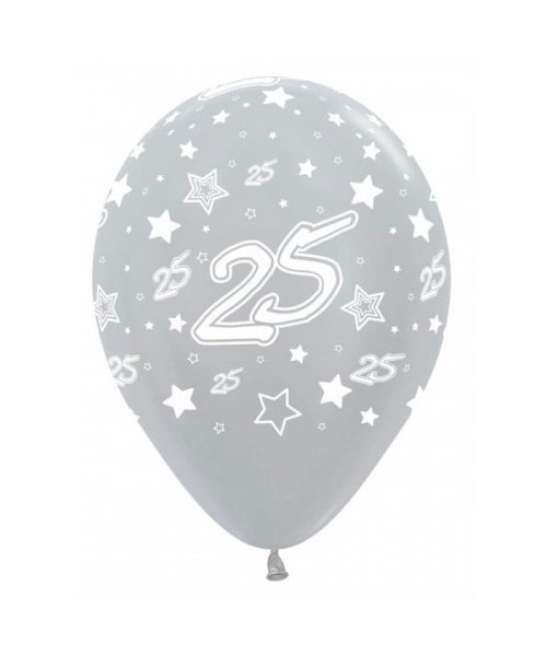 PALLONE LATTICE 12" 25° ANNIV. SILVER PERL. PZ100
