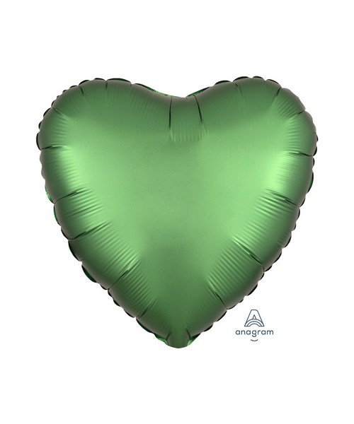PALLONE CUORE MYLAR18" SATIN VERDE SMERALDO
