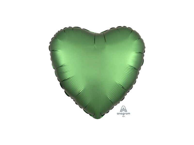 PALLONE CUORE MYLAR18" SATIN VERDE SMERALDO