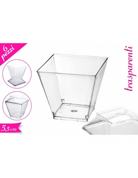 COPPETTE QUADRATE 5,5CM C/COPER.