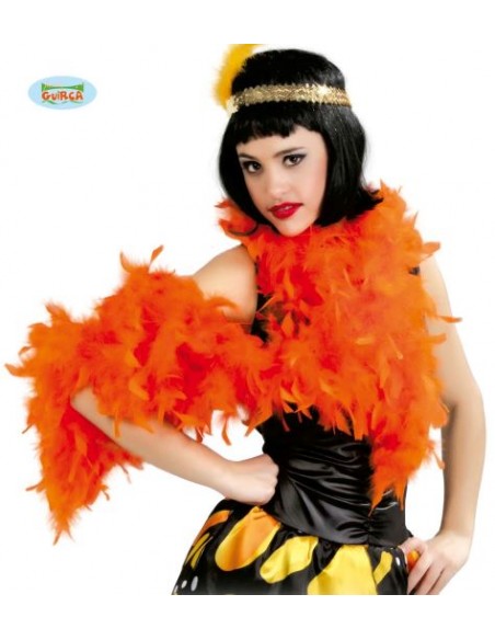 BOA CON PIUME ARANCIONI 1,80 MTS. 40GR.