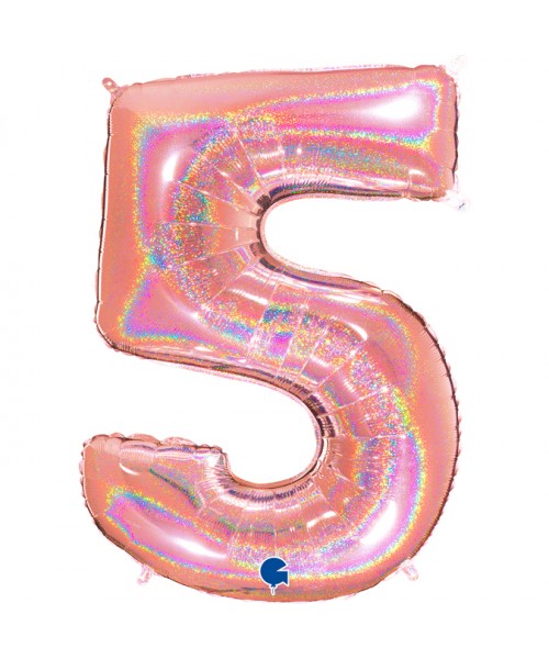 PALLONE N. 5 GLITTER ROSE GOLD 102CM