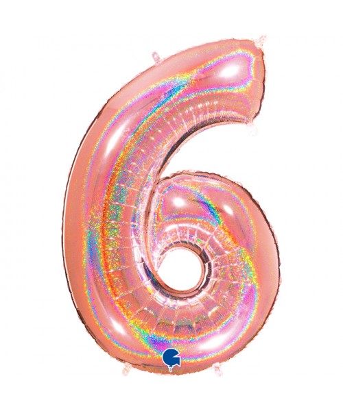PALLONE N. 6 GLITTER ROSE GOLD 102CM