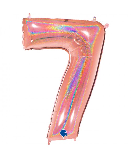 PALLONE N. 7 GLITTER ROSE GOLD 102CM