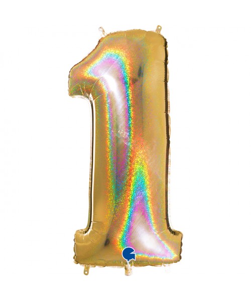 PALLONE N.1 GLITTER GOLD 102CM