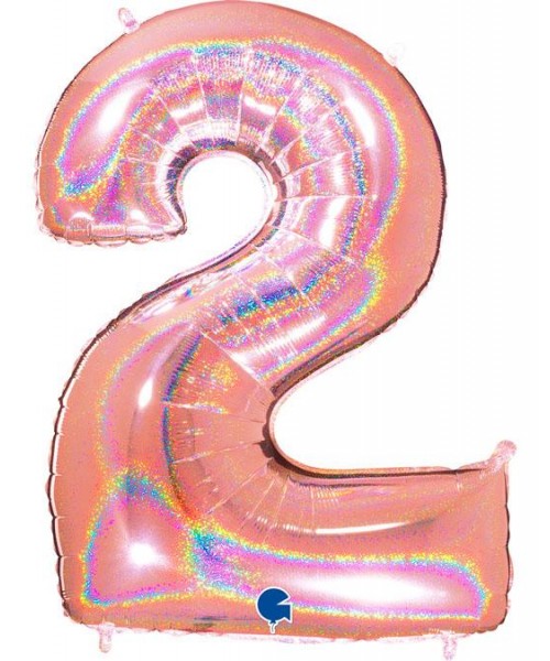 PALLONE N. 2 GLITTER ROSE GOLD 102CM