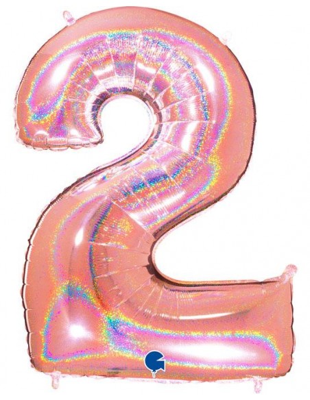 PALLONE N. 2 GLITTER ROSE GOLD 102CM