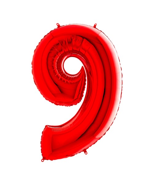 NUMERO MYLAR MEDIO 9 ROSSO CM. 35