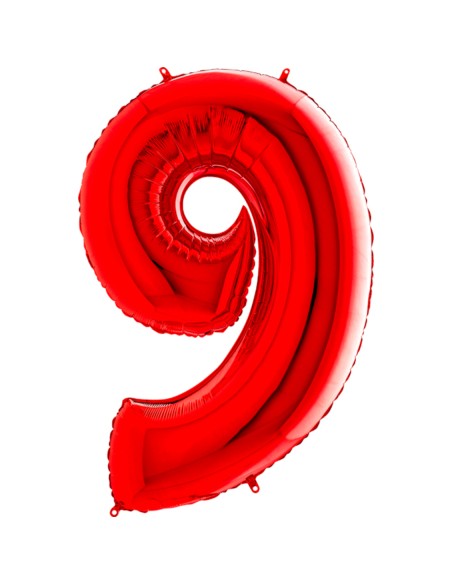 NUMERO MYLAR MEDIO 9 ROSSO CM. 35