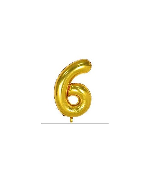NUMERO 6 MYLAR MINI ORO 18CM