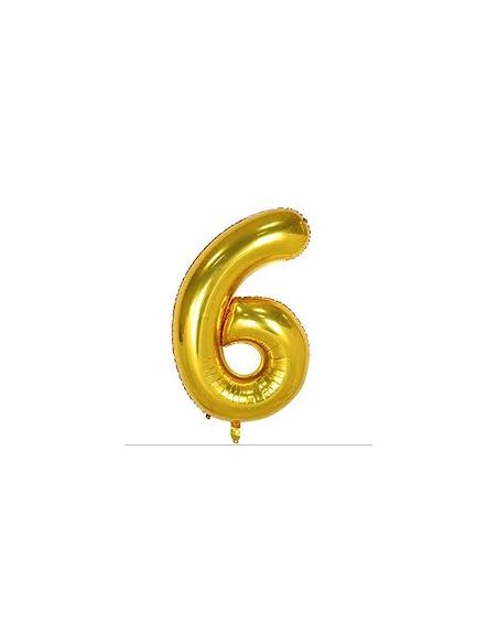 NUMERO 6 MYLAR MINI ORO 18CM